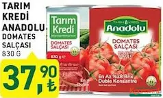 TARIM KREDİ ANADOLU DOMATES SALÇASI 830 G fiyat ve kampanya bilgisi